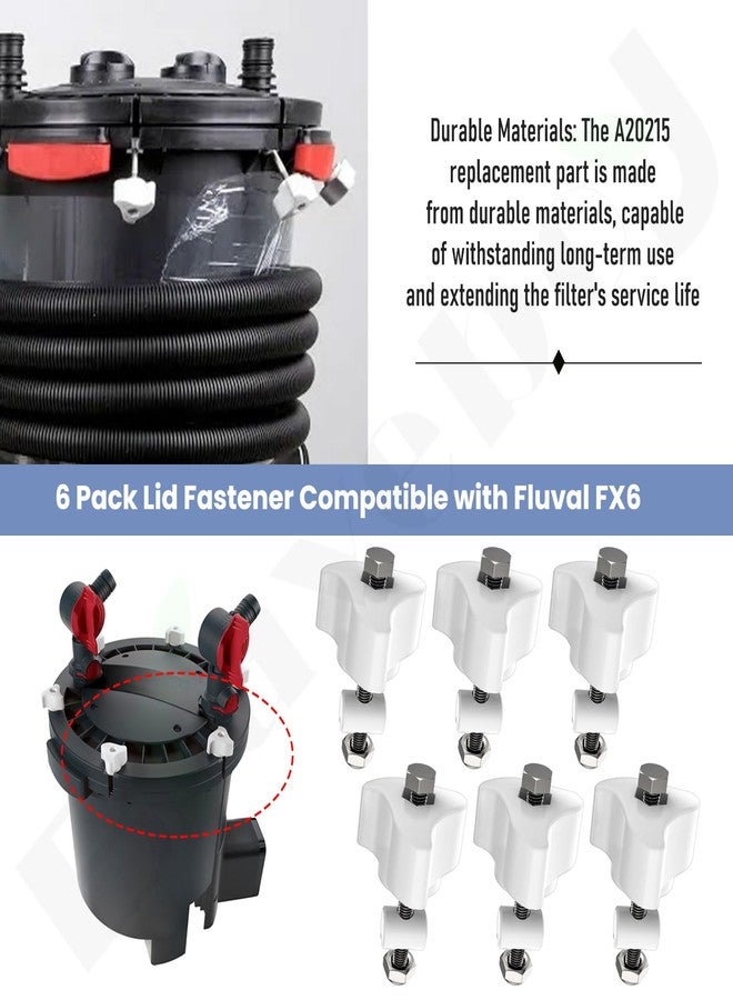 مجموعة من 6 مشابك غطاء متوافقة مع فلاتر Fluval الخارجية FX6 وFX2 وFX4 وFX5 - صامولة قفل غطاء فلتر العلبة A20215 A213 A214 A218 A219 - Image 2